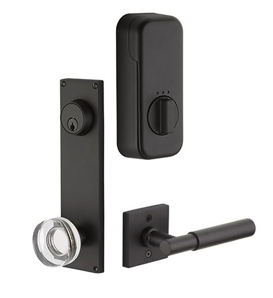Emtek EMP8114US10B Oil Rubbed Bronze Modern Style 5-1/2" C-to-C Passage/Single Keyed EMPowered Sideplate Lockset